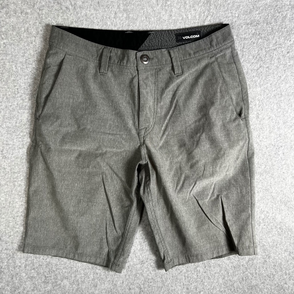 Volcom‎ Hybrid Shorts Mens 30 Grey Heathered Stretch Activewar Resortwear Golf